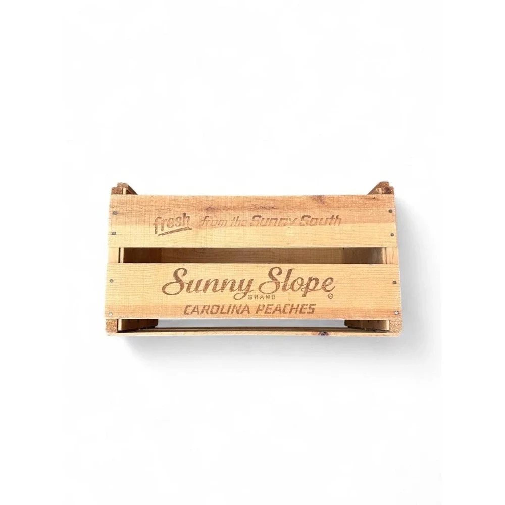 Storage Box Vintage Sunny Slope Carolina Peaches WoodCrate Farmhouse Cottagecore
